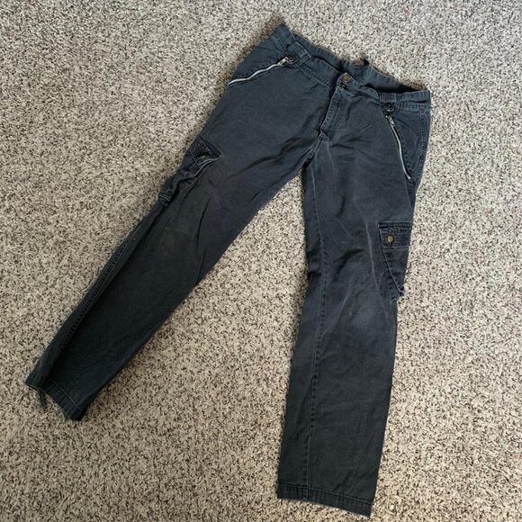 cargo pants with a distressed, faded look - Picture 1 of 8